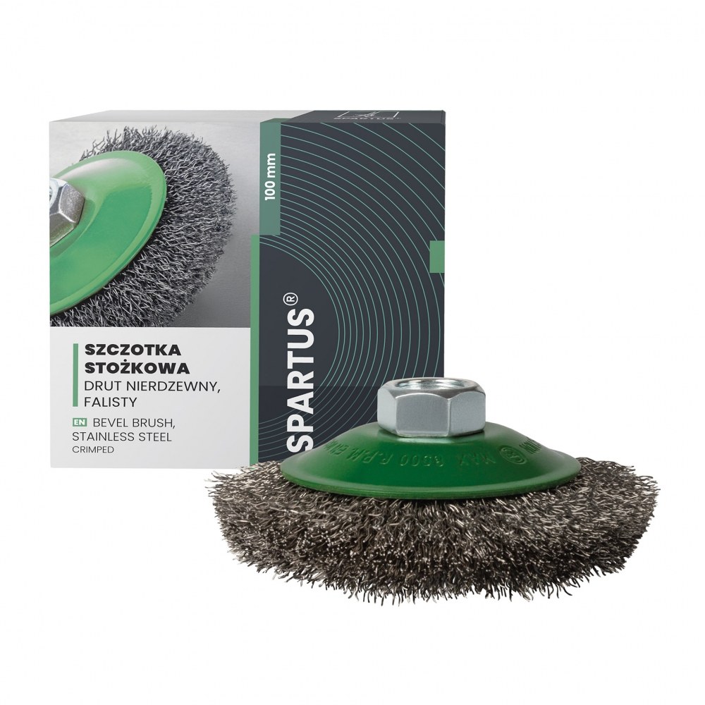 Szczotka stożkowa, drut nierdzewny