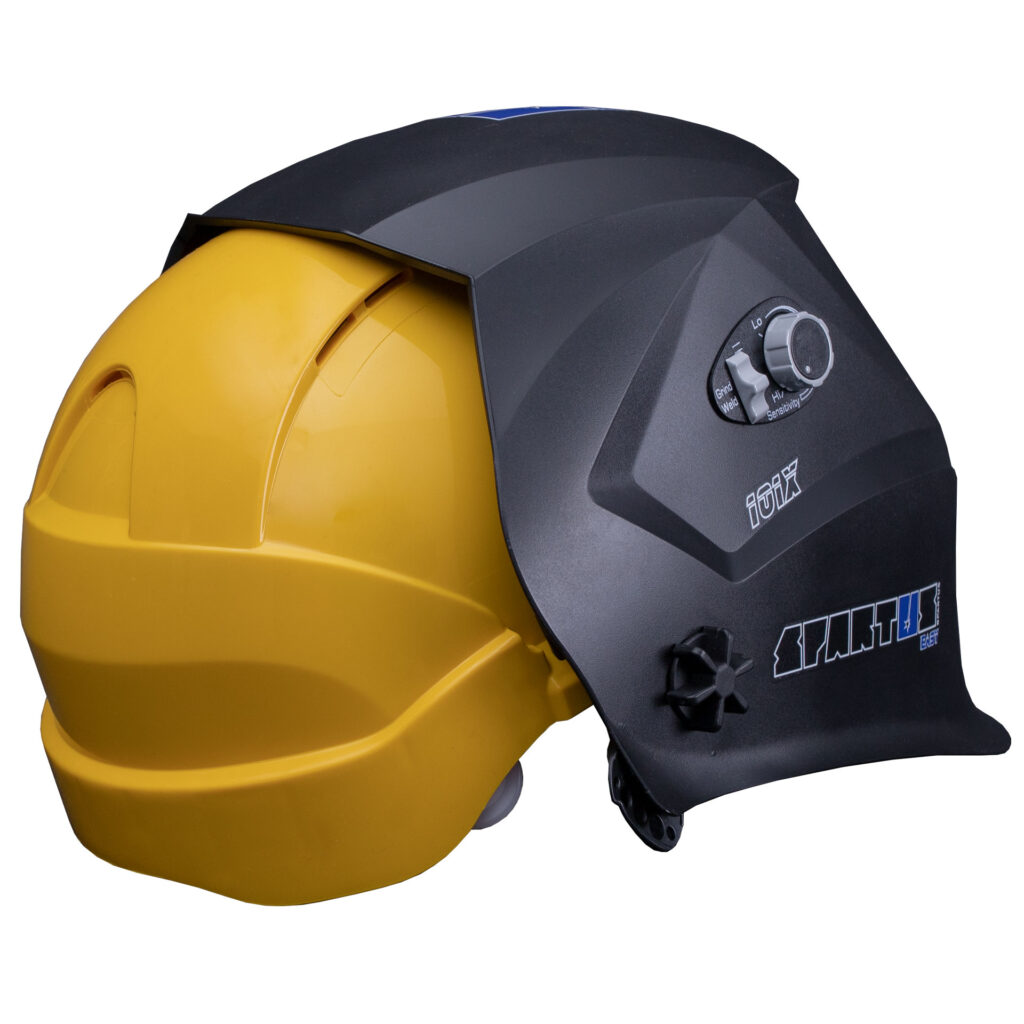 Kask z przyłbicą spawalniczą